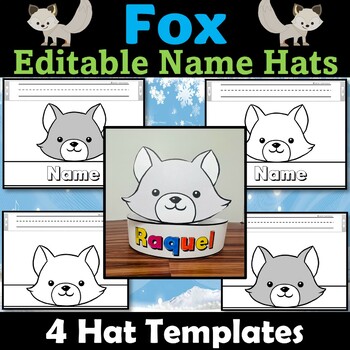 Arctic Fox Hat Craft, Fox Name Hat/Crown Activities
