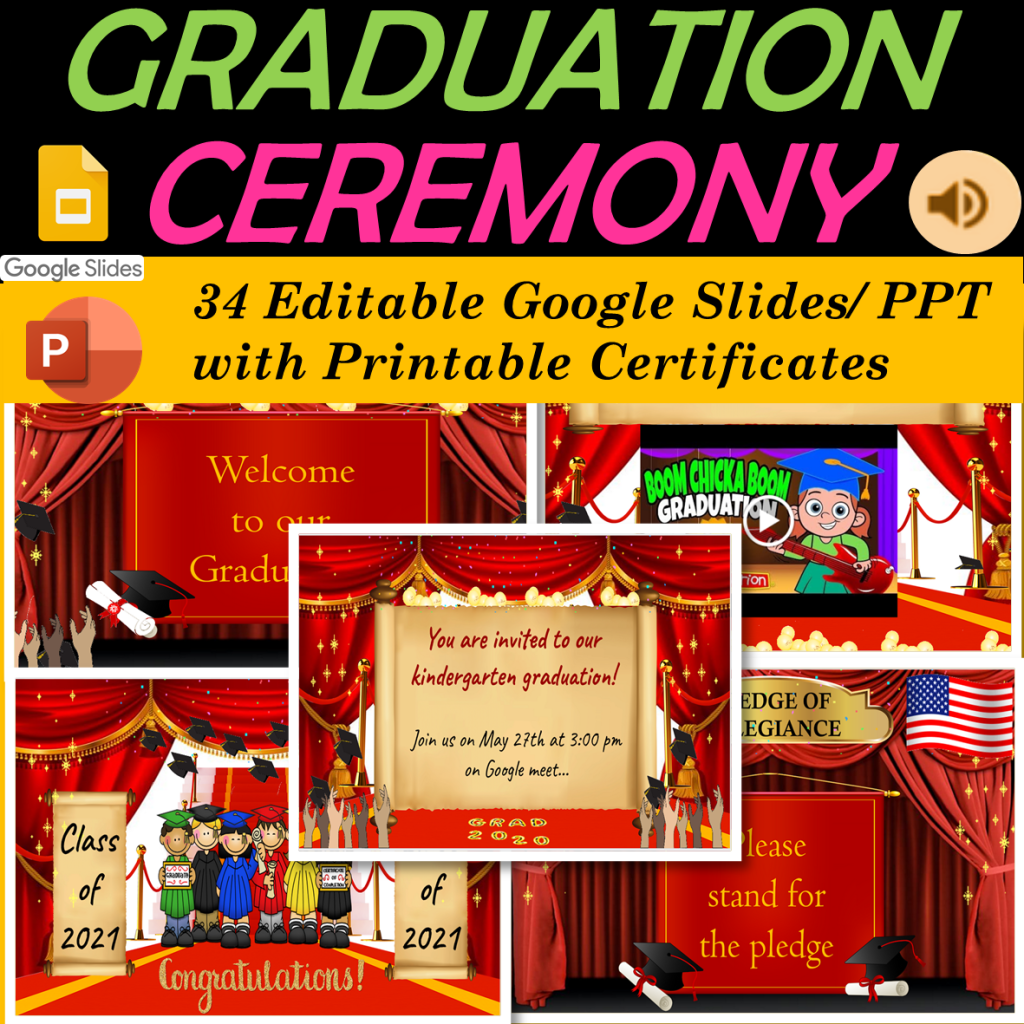 Virtual Graduation Certificates & Ceremony, Pre-K, Kindergarten to 8th Grade