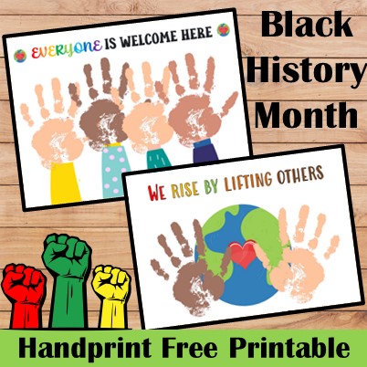 Black history month handprint craft activity FREE Printable
