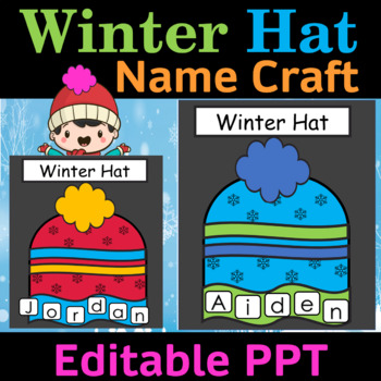 Winter Hat Name Craft, Holidays Activities, Hat Craft