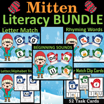 Mitten Literacy Task Cards, Winter Activities
