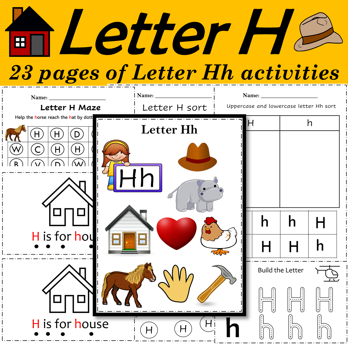 Alphabet Letter of the Week H Activities - Printable PDF