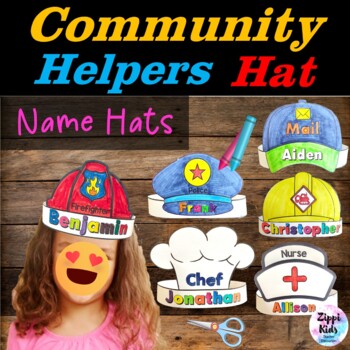 Community Helpers Hats Editable Name Crowns - Community Helpers Week Craft