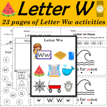 Alphabet Letter of the Week W Activities - Printable PDF