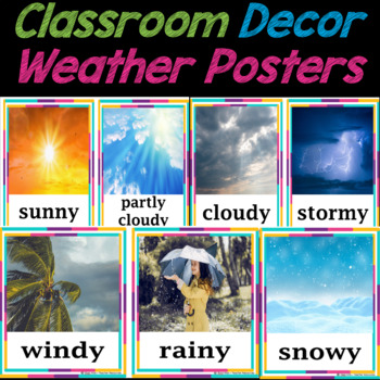Weather Visual Cards for Calendar Time | Back to School Classroom Decor