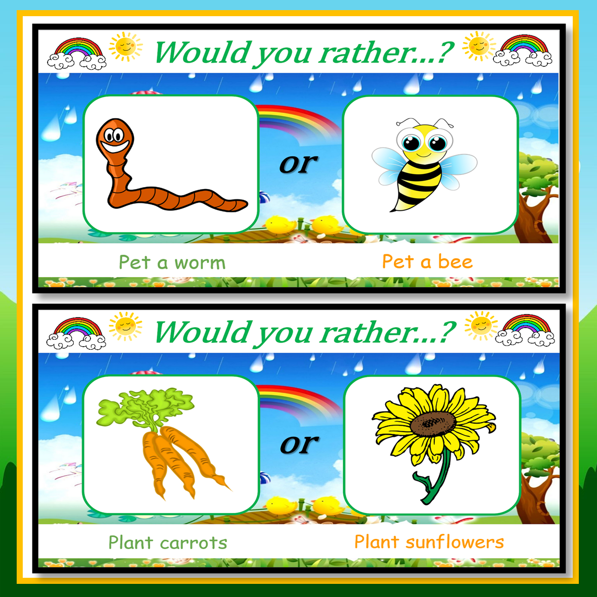 Would You Rather? Spring Cards for Kids