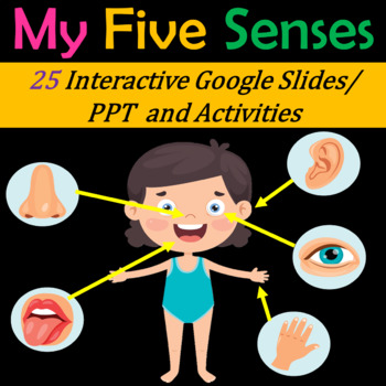 Five senses - 30 Google Slides/PowerPoint