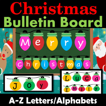 Christmas Bulletin Board Decor, Holidays Lights Bulletin Letters/ Alphabets