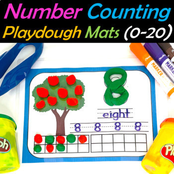 Apple Counting Playdough Mats