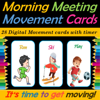 Digital/In-Person Morning Meeting Movement Cards - 28 Google Slides/PPT