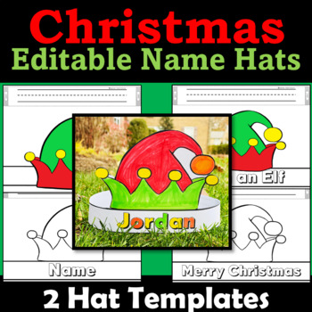 Elf Name Hat Crown, Christmas Craft, Coloring Activities