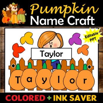 Pumpkin Name Craft Activities, Pumpkin Craft, Fall activities, Bulletin Board
