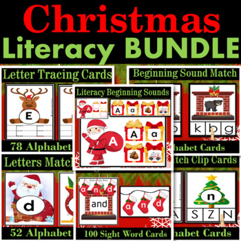 Christmas Literacy Task Cards Activities, Literacy Centers