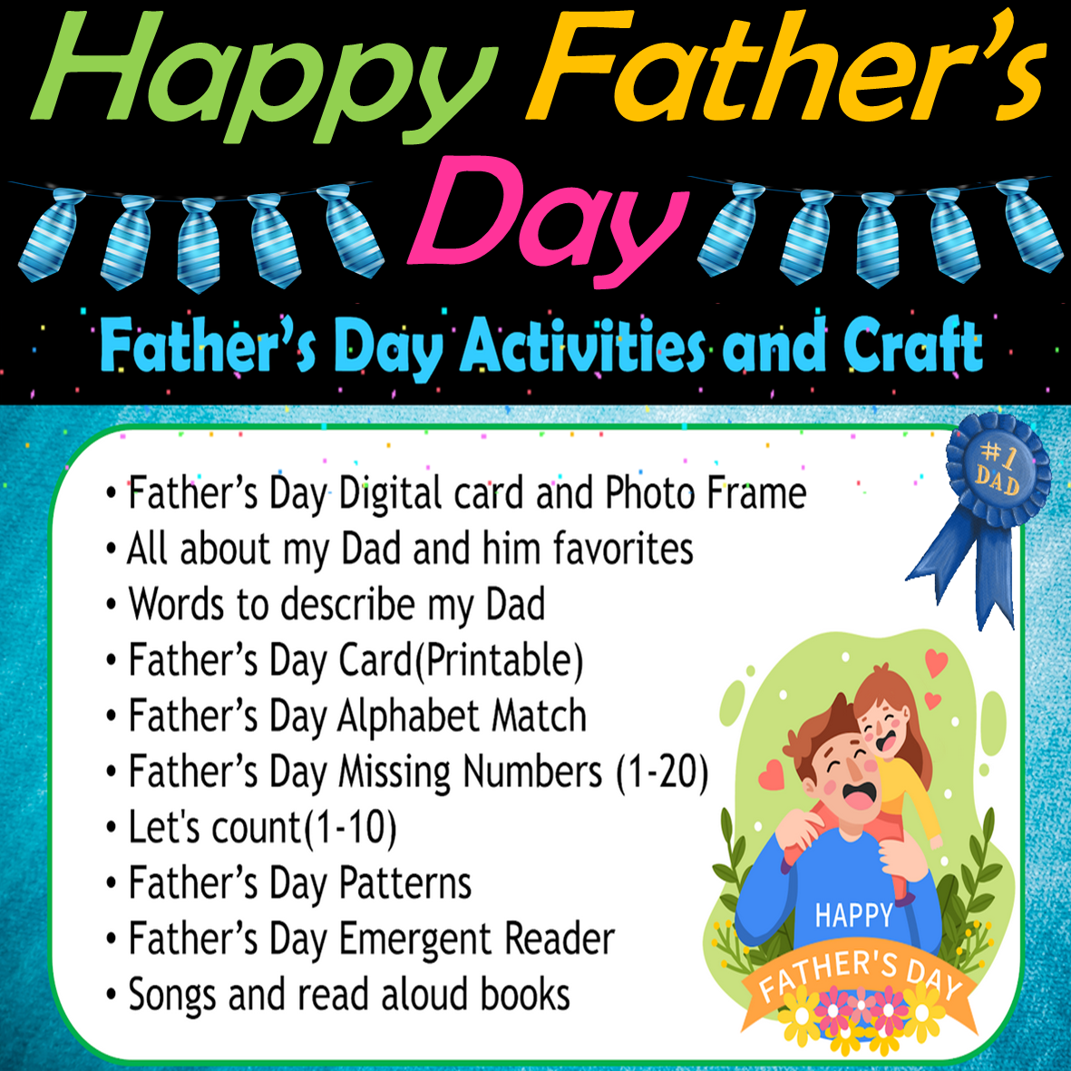 Father's Day Digital Activities | Distance Learning | Virtual - 42 Google Slides