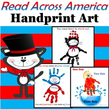 Dr. Seuss Handprint Art and Craft March Activities, Read Across America Week