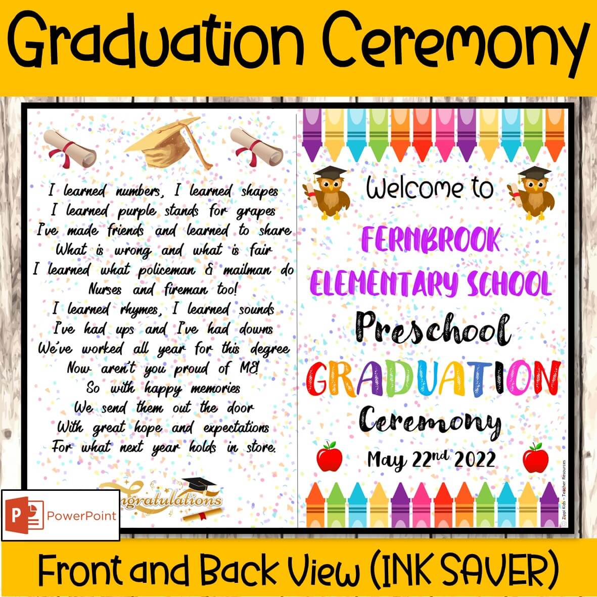 Preschool graduation program covers