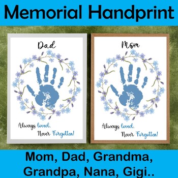 Memorial Handprint for loved ones, Lost Dad, Mom, Grandma, Grandpa