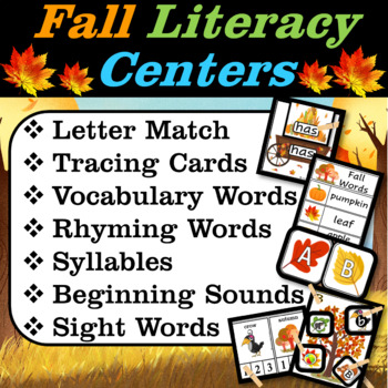 Fall Literacy Centers (Task Cards) for October | Back to School