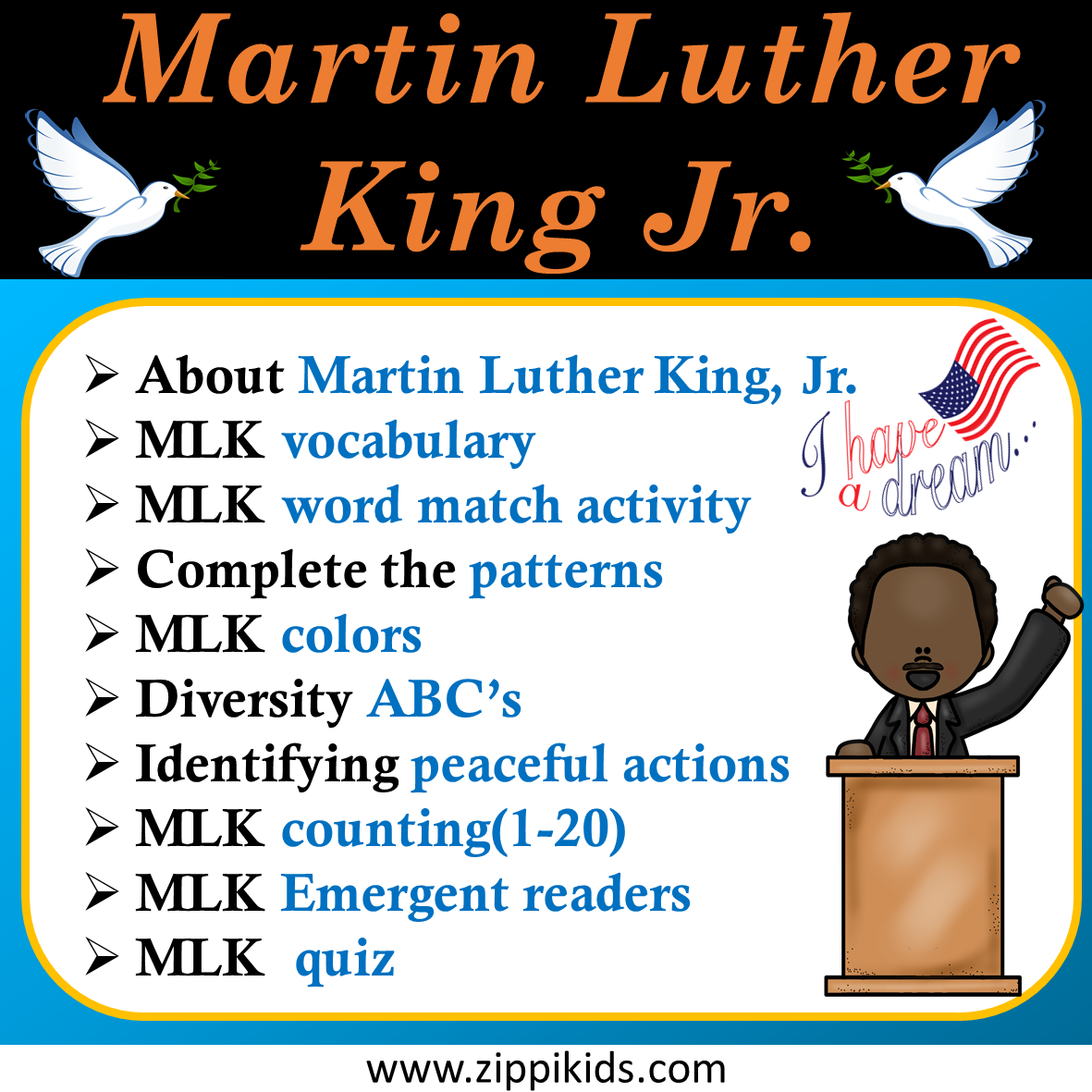 All About Martin Luther King Jr Unit | MLK Activities - 57 Google Slides/PPT