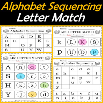 Letter Match and Alphabet Sequencing Printable (NO PREP)