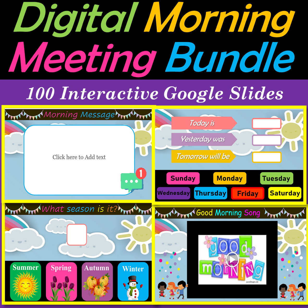 Virtual Morning Meeting Bundle| Brain Breaks -Editable | Digital ...