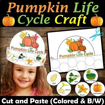 Life Cycle of a Pumpkin Hat Crown Craft, Lifecycle Sequencing Activity