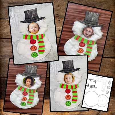Printable Photo Snowman Craft Template - Free