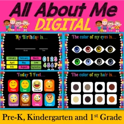 Digital All About Me Activities For Distance Learning, Virtual or in-person
