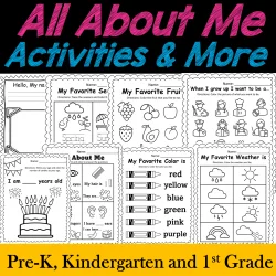 All About Me Activities and Worksheets for PreK, Kindergarten | Back to School