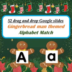 Christmas (Gingerbread man) Alphabet Match - 52 Google Slides / PowerPoint