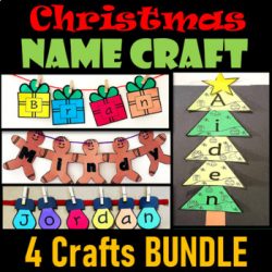 Christmas Name Crafts BUNDLE, Christmas Holidays Activities Craft
