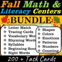 Fall Activities - Literacy and Math Centers for October | Pre-k & Kindergarten