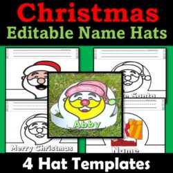 Santa Name Hat/Crown, Christmas Coloring Activities & Craft