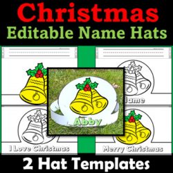 Jingle Bell Name Hat/Crown Christmas Craft Coloring Activities & Craft December