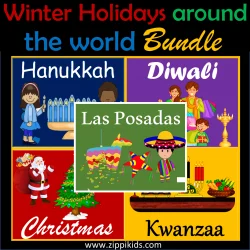Christmas Holidays Around The World, Winter CRAFT Activities, Diwali, Hanukkah, Kwanzaa, Las Posadas
