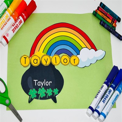 Rainbow and Pot of gold name craft