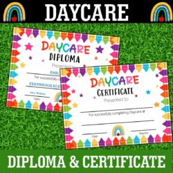 DAYCARE Diploma, Certificate, End of Year DAYCARE graduation promotion 2025