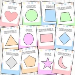 PASTEL Colors 2D Shapes Posters, Bright Pastel Shapes , PASTEL Classroom Decor