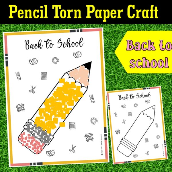 Back to School Torn Paper Craft - Zippi Kids