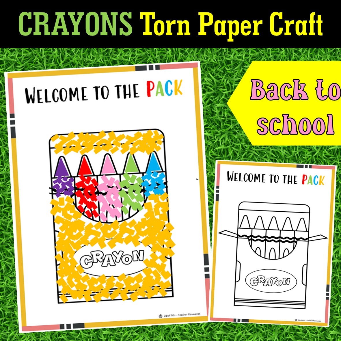 Back to School Torn Paper Craft - Zippi Kids