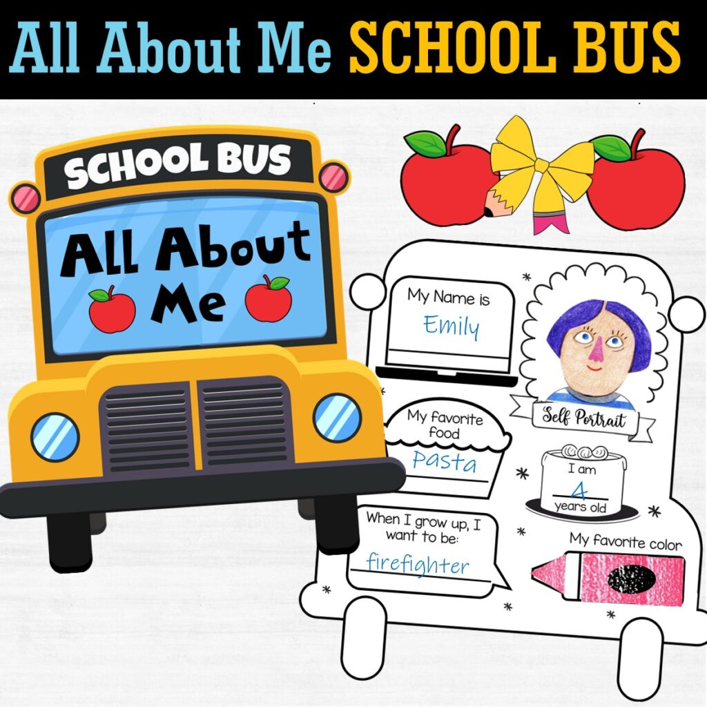 School Bus All about me Craft